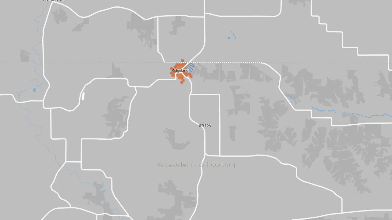 Bike Grade map of Ridgeland, WI
