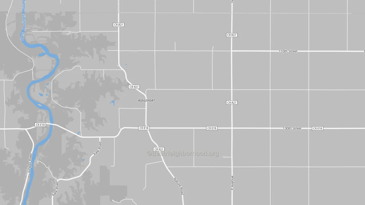 Bike Grade map of Ridgeport, IA