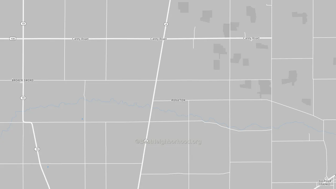 Bike Grade map of Ridgeton, OH