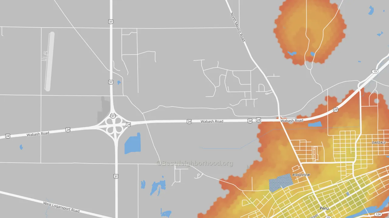 Bike Grade map of Ridgeview, IN