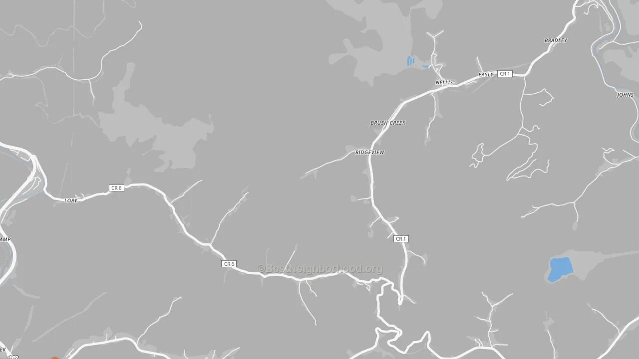 Bike Grade map of Ridgeview, WV