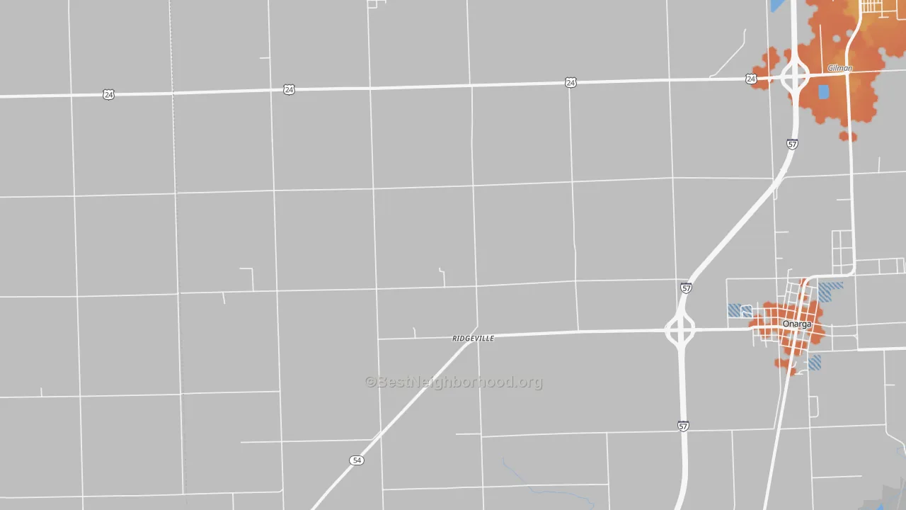 Bike Grade map of Ridgeville, IL