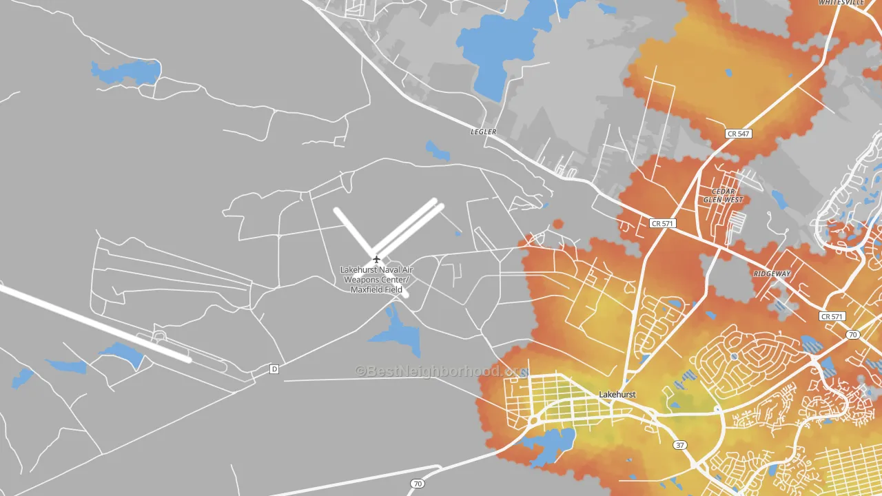Bike Grade map of Ridgeway, NJ