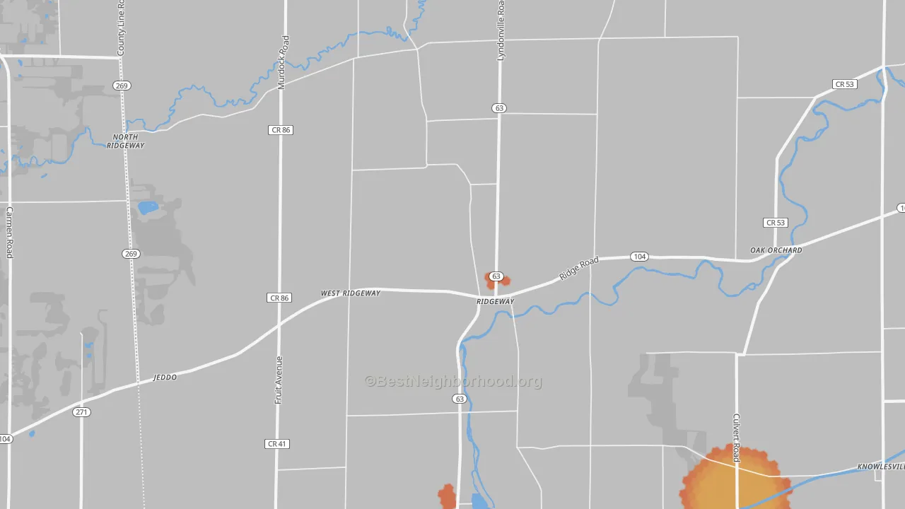 Bike Grade map of Ridgeway, NY