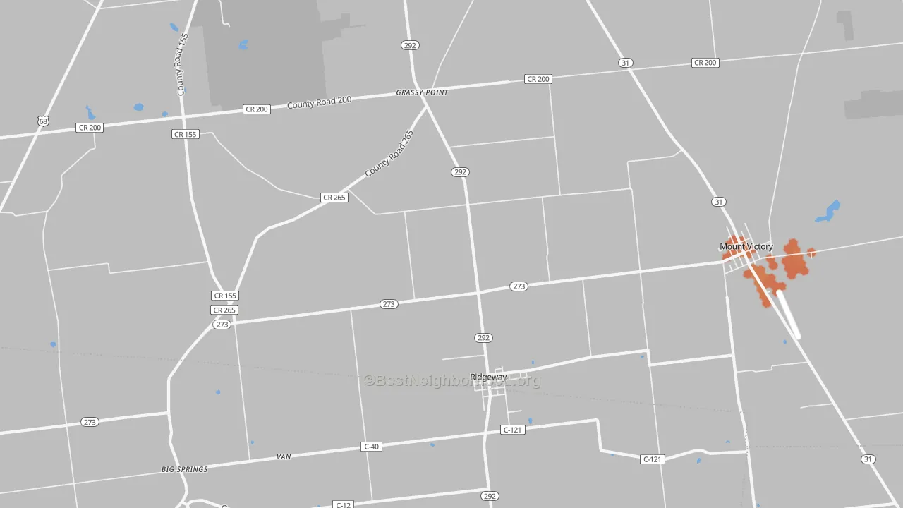 Bike Grade map of Ridgeway, OH