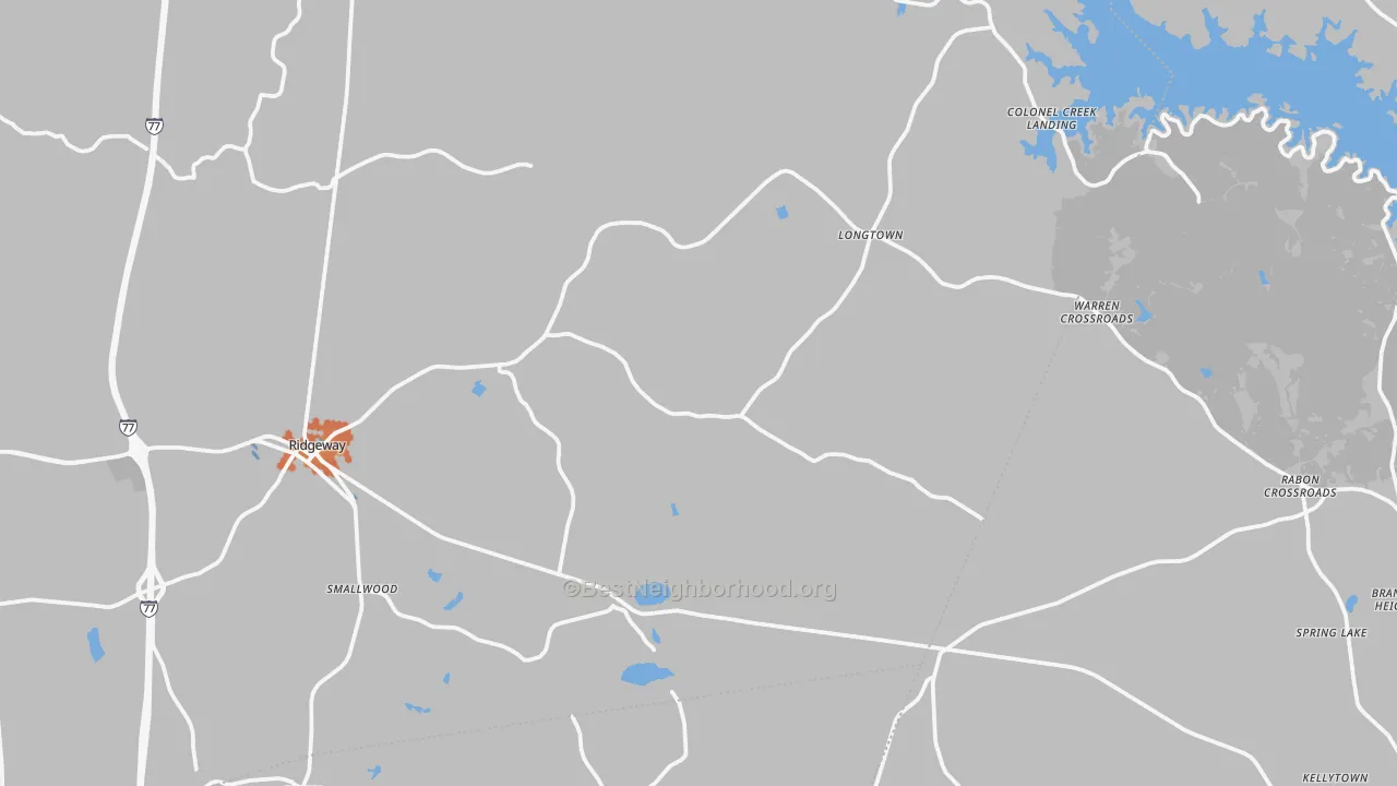 Bike Grade map of Ridgeway, SC