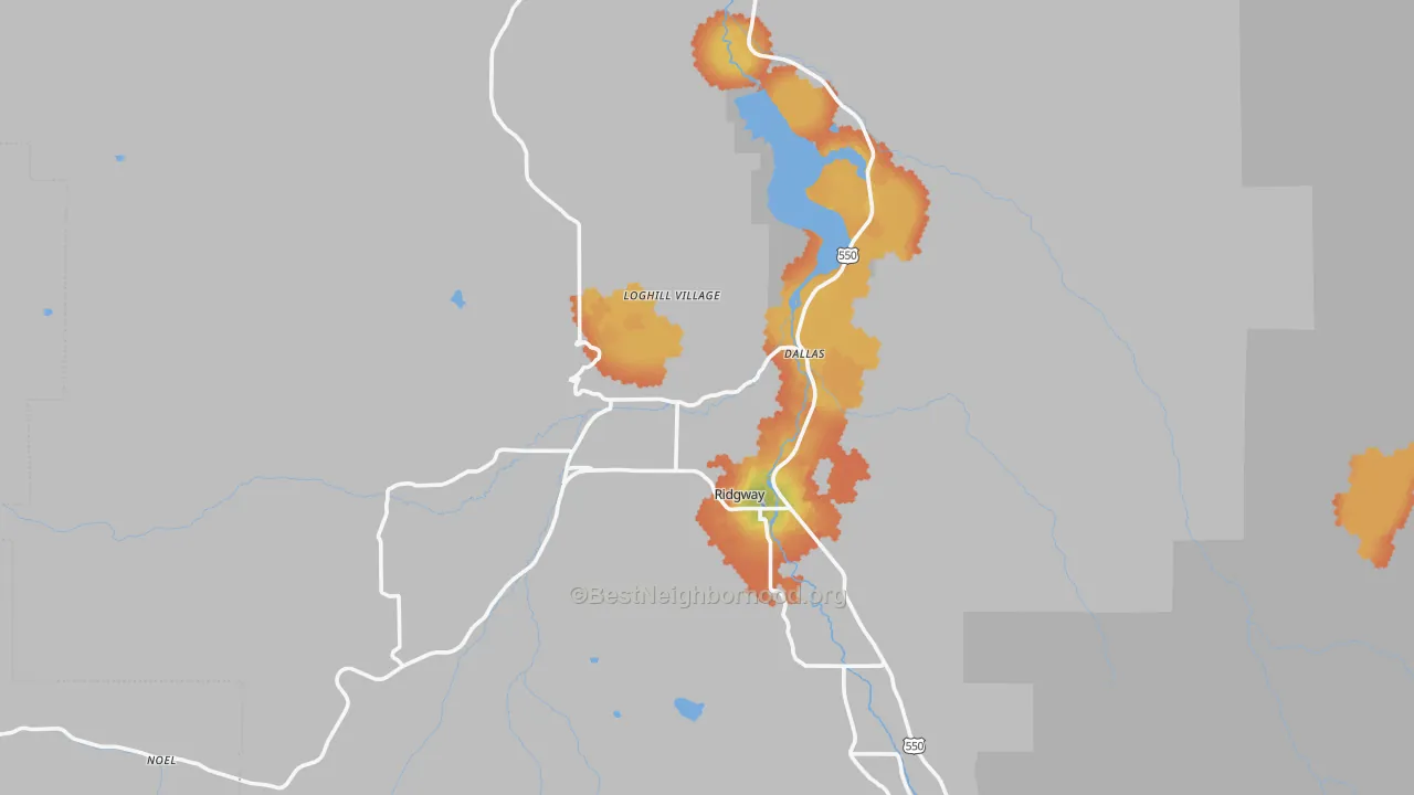 Bike Grade map of Ridgway, CO