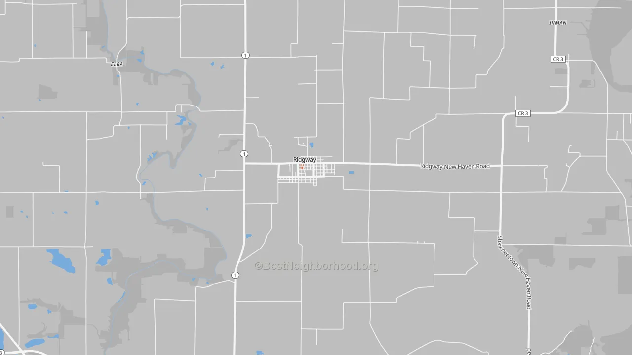 Bike Grade map of Ridgway, IL
