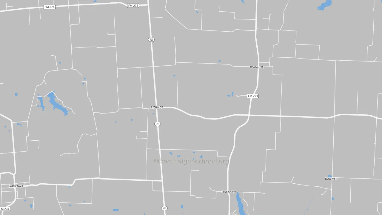Bike Grade map of Ridings, TX