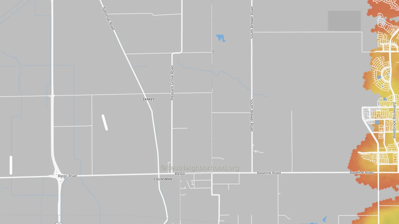 Bike Grade map of Riego, CA