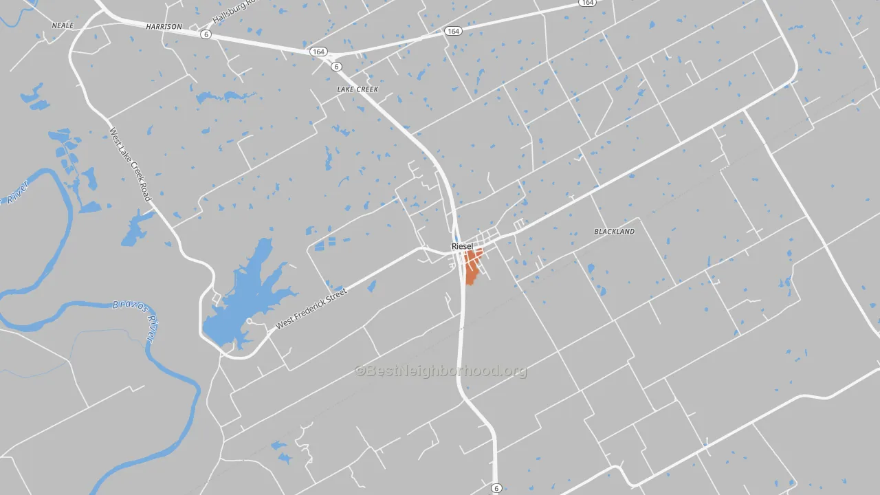 Bike Grade map of Riesel, TX