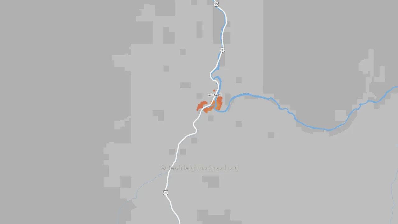 Bike Grade map of Riggins, ID
