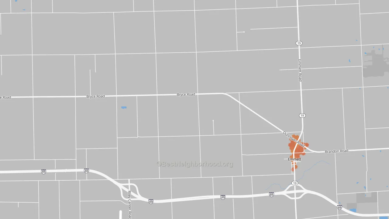 Bike Grade map of Riley Center, MI