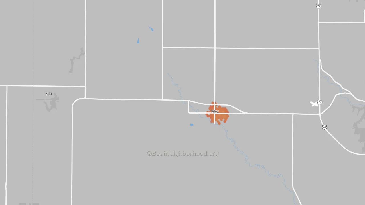 Bike Grade map of Riley, KS