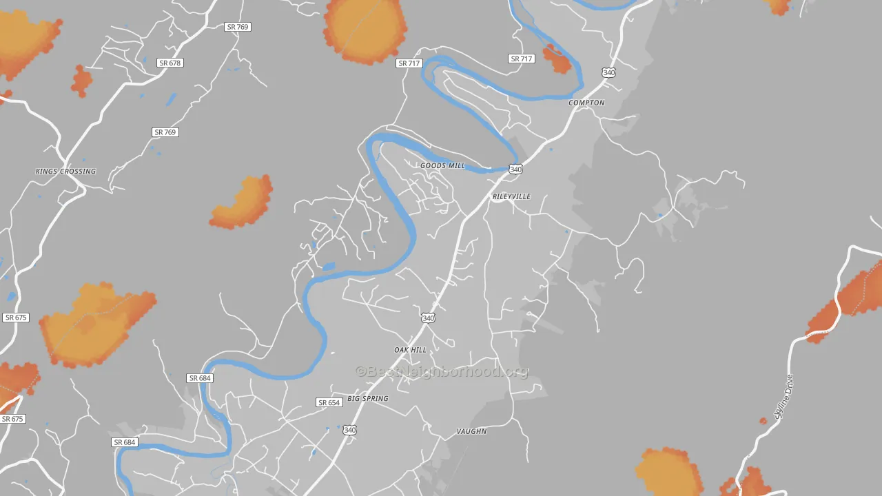 Bike Grade map of Rileyville, VA