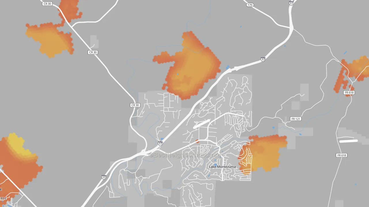 Bike Grade map of Rimrock, AZ