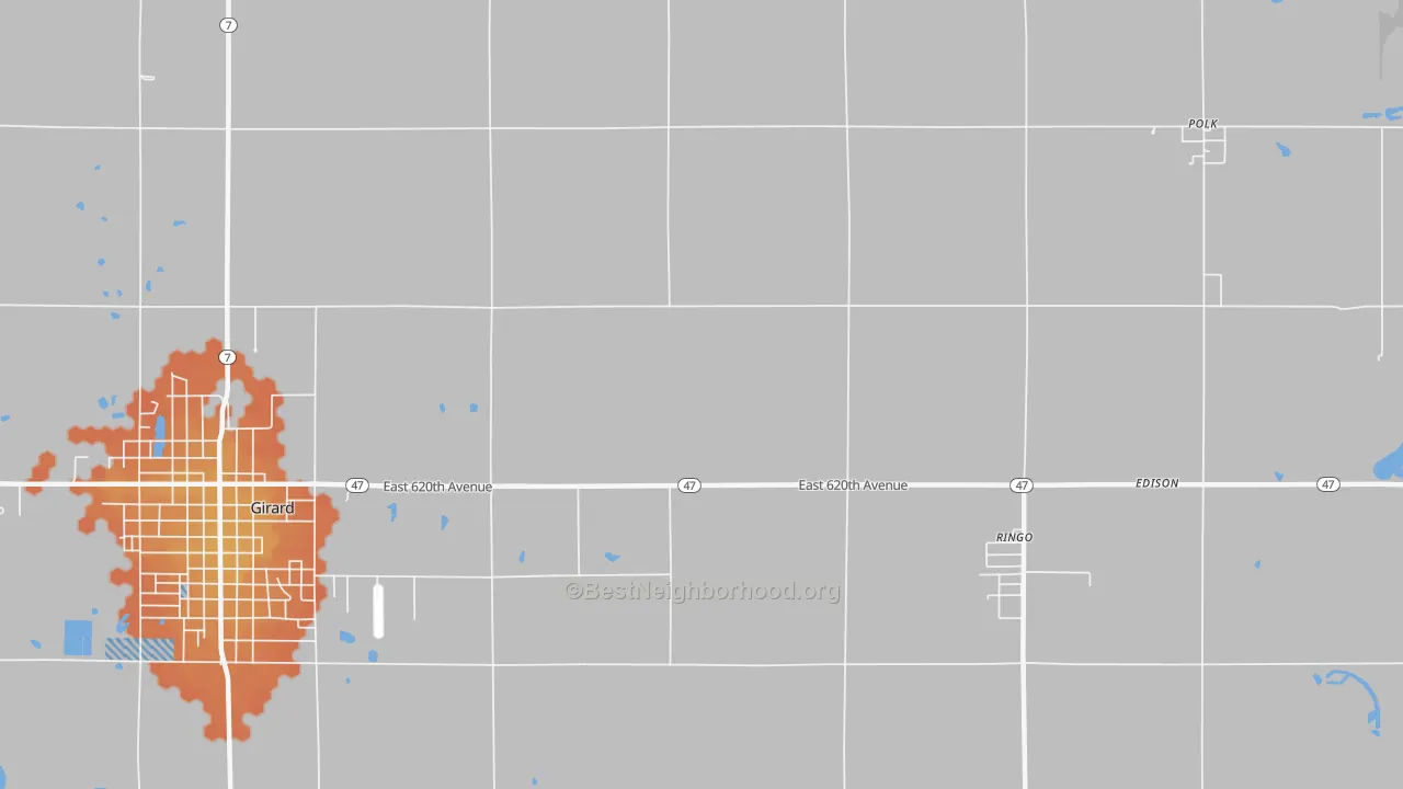 Bike Grade map of Ringo, KS