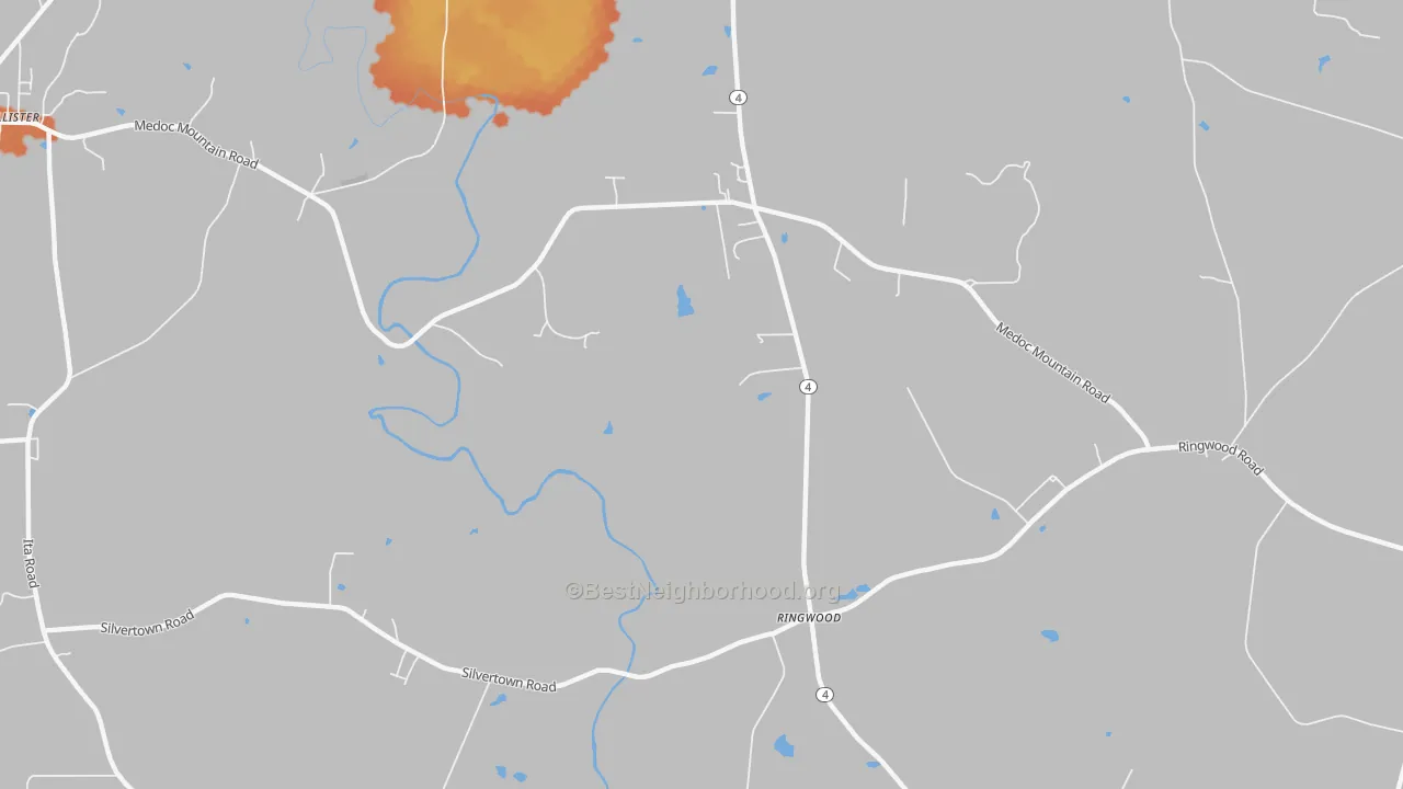 Bike Grade map of Ringwood, NC