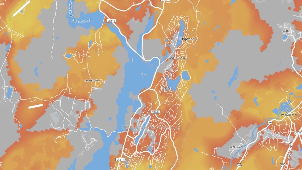 Bike Grade map of Ringwood, NJ
