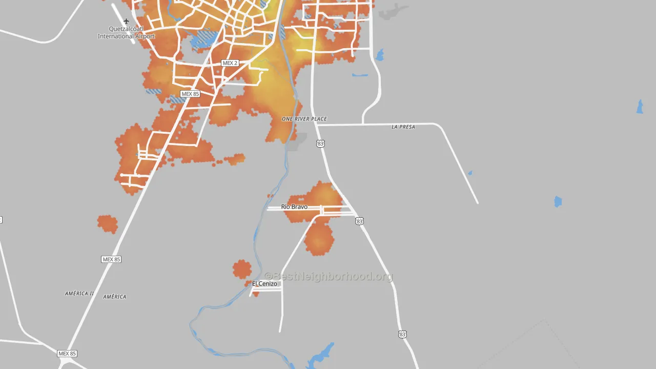 Bike Grade map of Rio Bravo, TX
