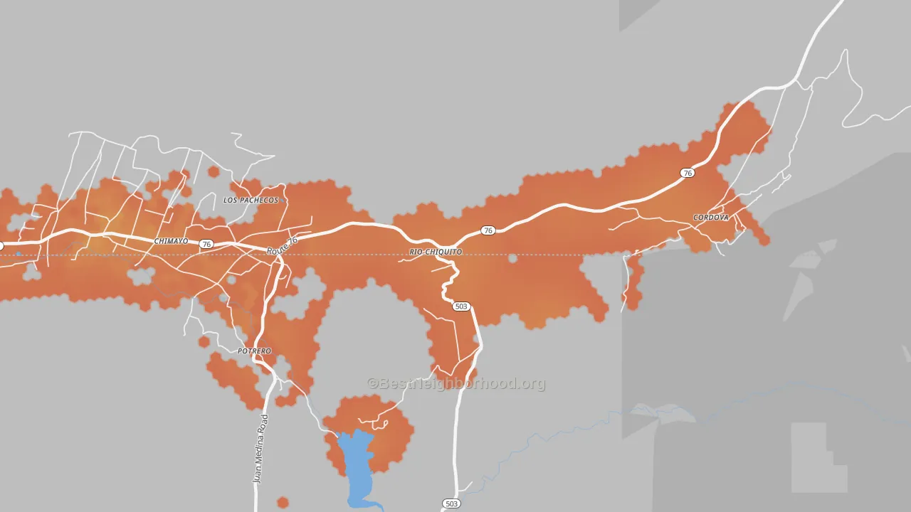 Bike Grade map of Rio Chiquito, NM