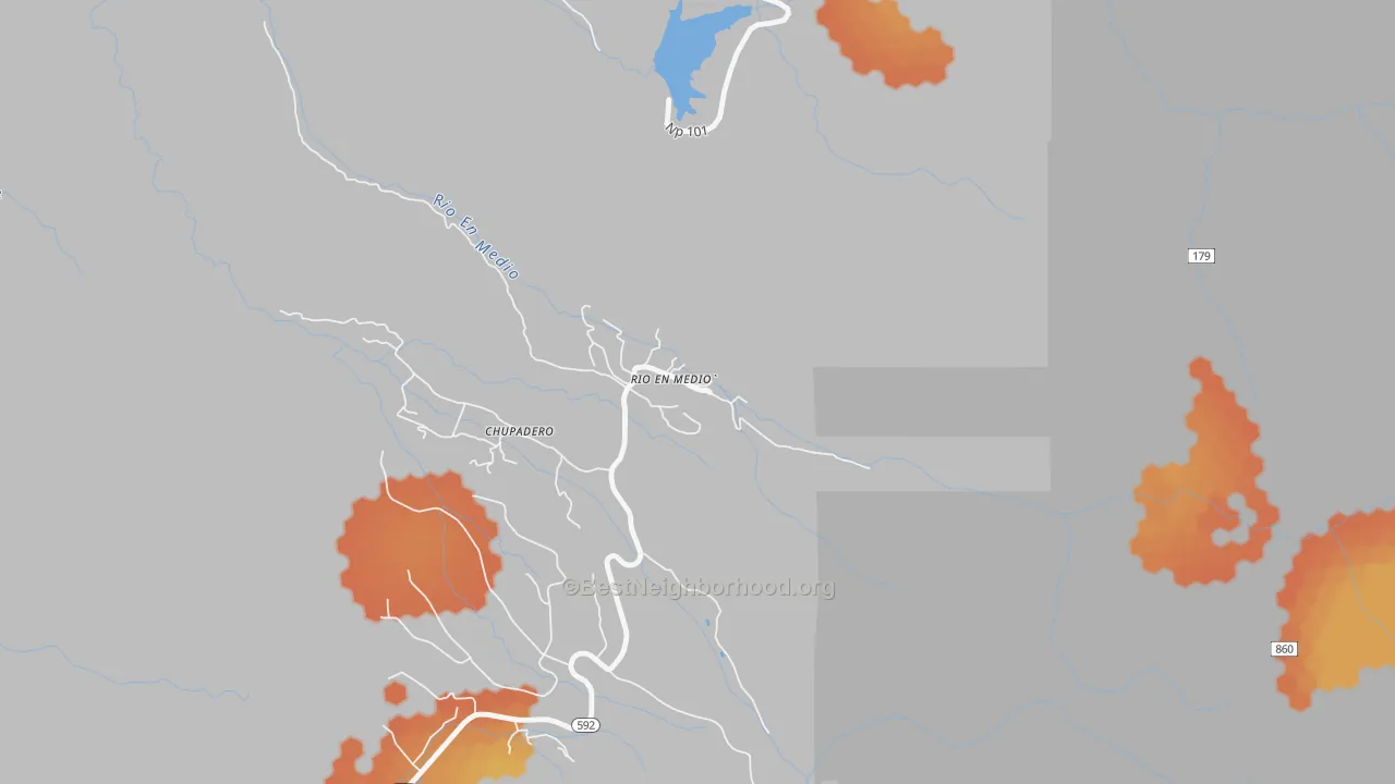 Bike Grade map of Rio en Medio, NM