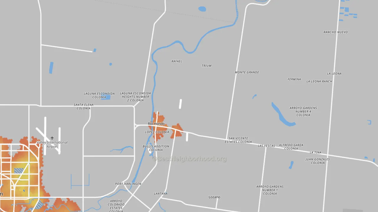 Bike Grade map of Rio Hondo, TX
