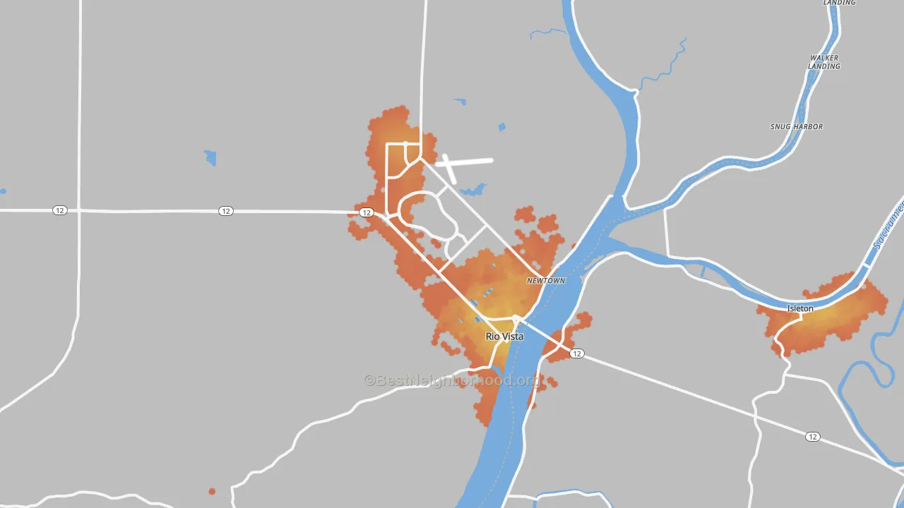 Bike Grade map of Rio Vista, CA