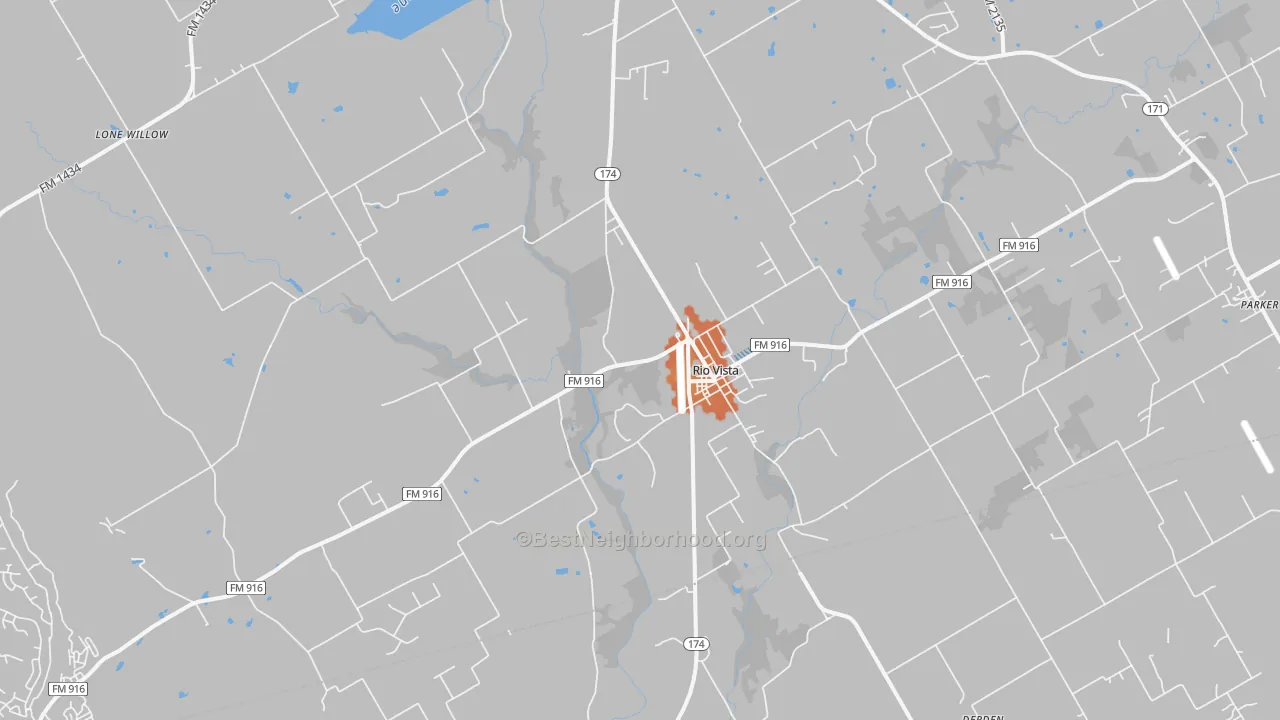 Bike Grade map of Rio Vista, TX