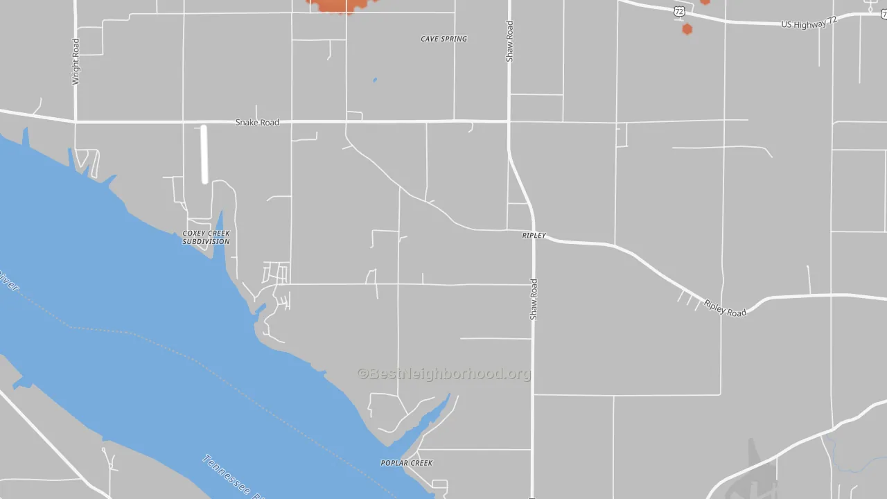 Bike Grade map of Ripley, AL