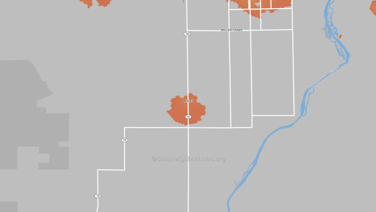 Bike Grade map of Ripley, CA