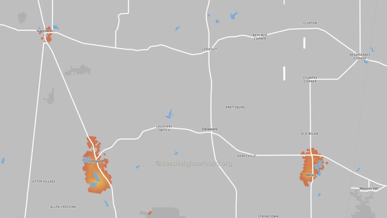 Bike Grade map of Ripley County, IN