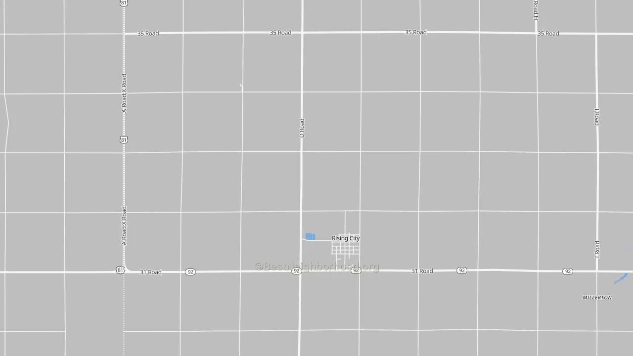 Bike Grade map of Rising City, NE