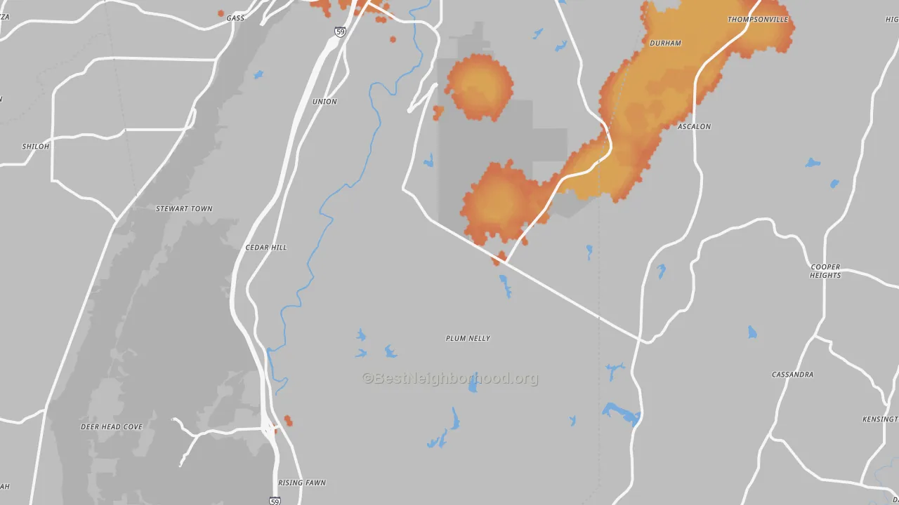 Bike Grade map of Rising Fawn, GA