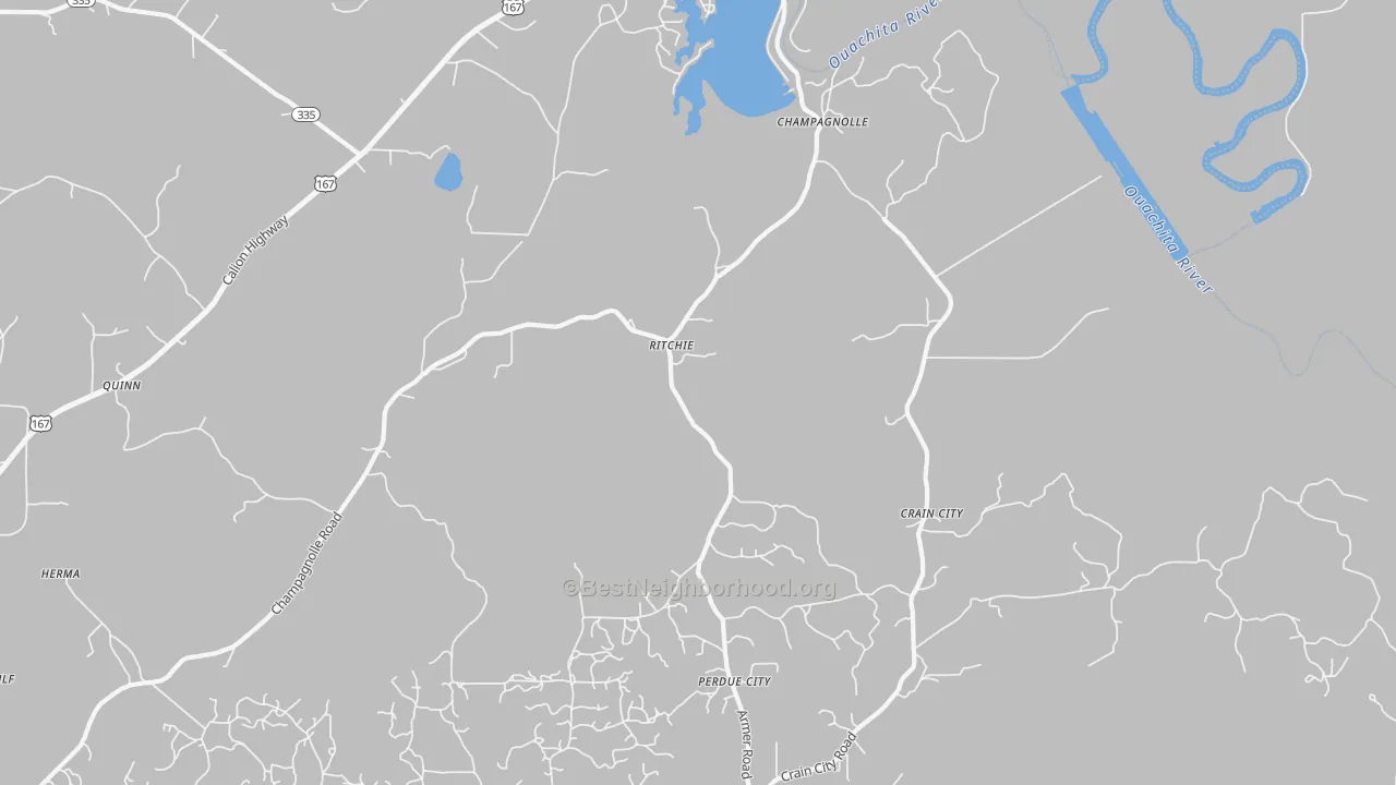 Bike Grade map of Ritchie, AR