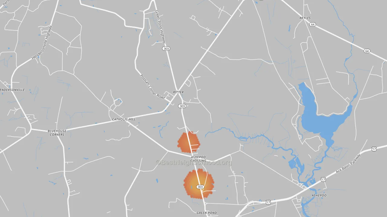 Bike Grade map of Ritter, SC