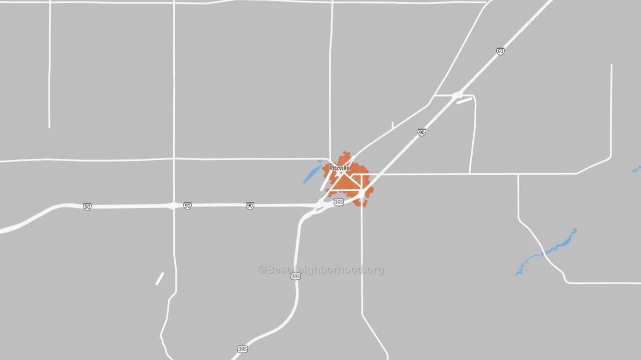 Bike Grade map of Ritzville, WA