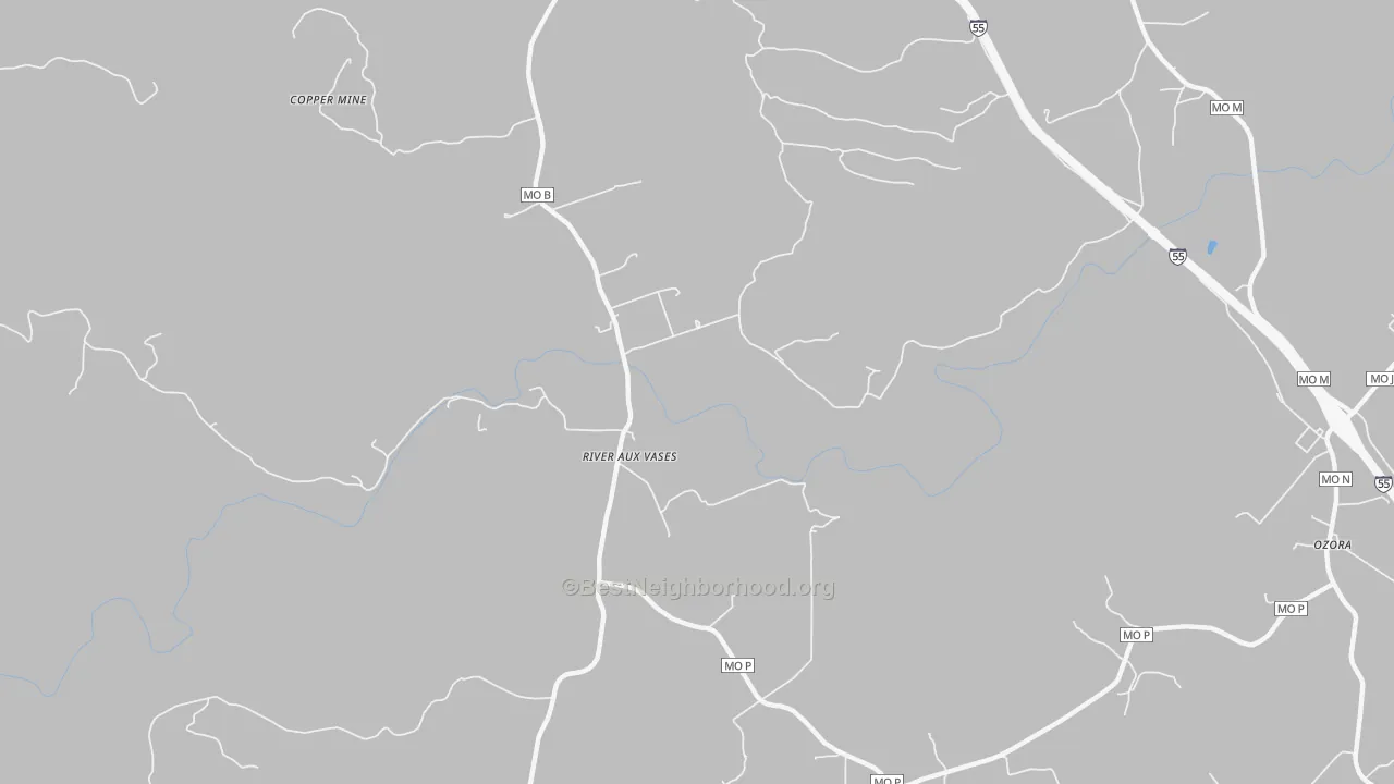 Bike Grade map of River aux Vases, MO