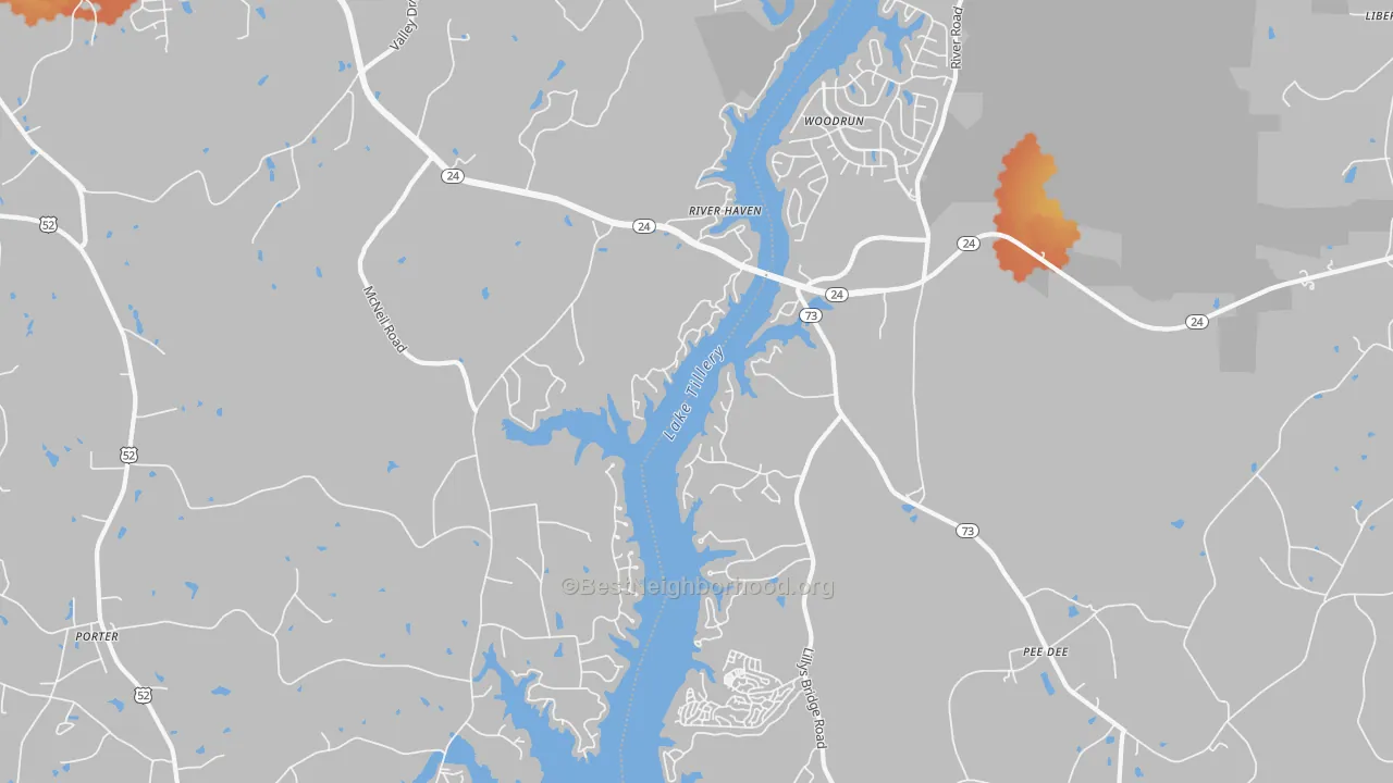 Bike Grade map of River Haven, NC