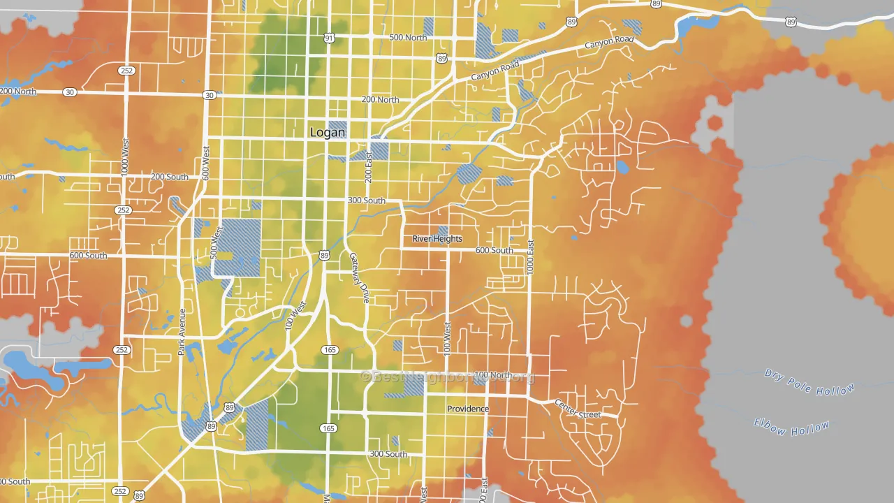 Bike Grade map of River Heights, UT