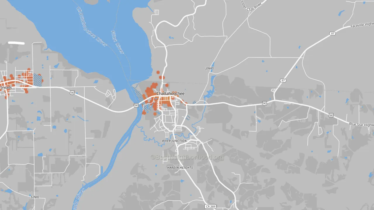 Bike Grade map of River Junction, FL