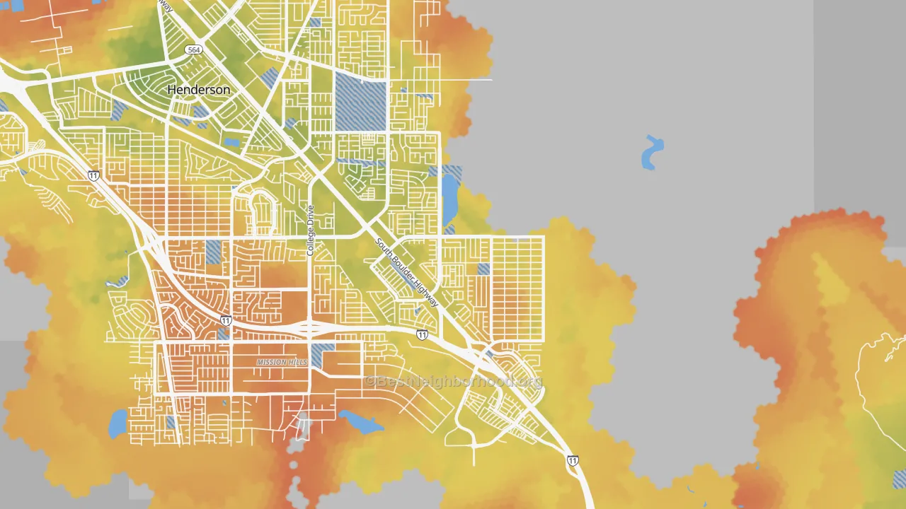 Bike Grade map of River Mountain, Henderson, NV