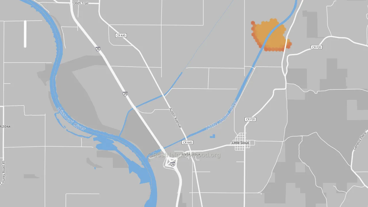 Bike Grade map of River Sioux, IA