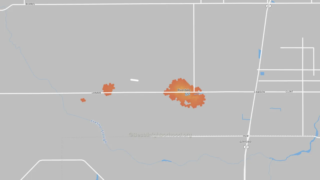 Bike Grade map of Riverdale, CA