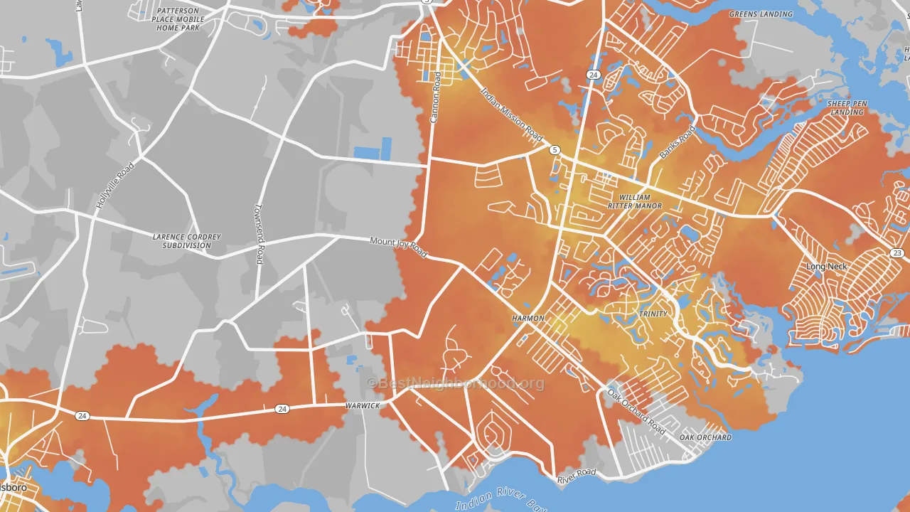 Bike Grade map of Riverdale, DE