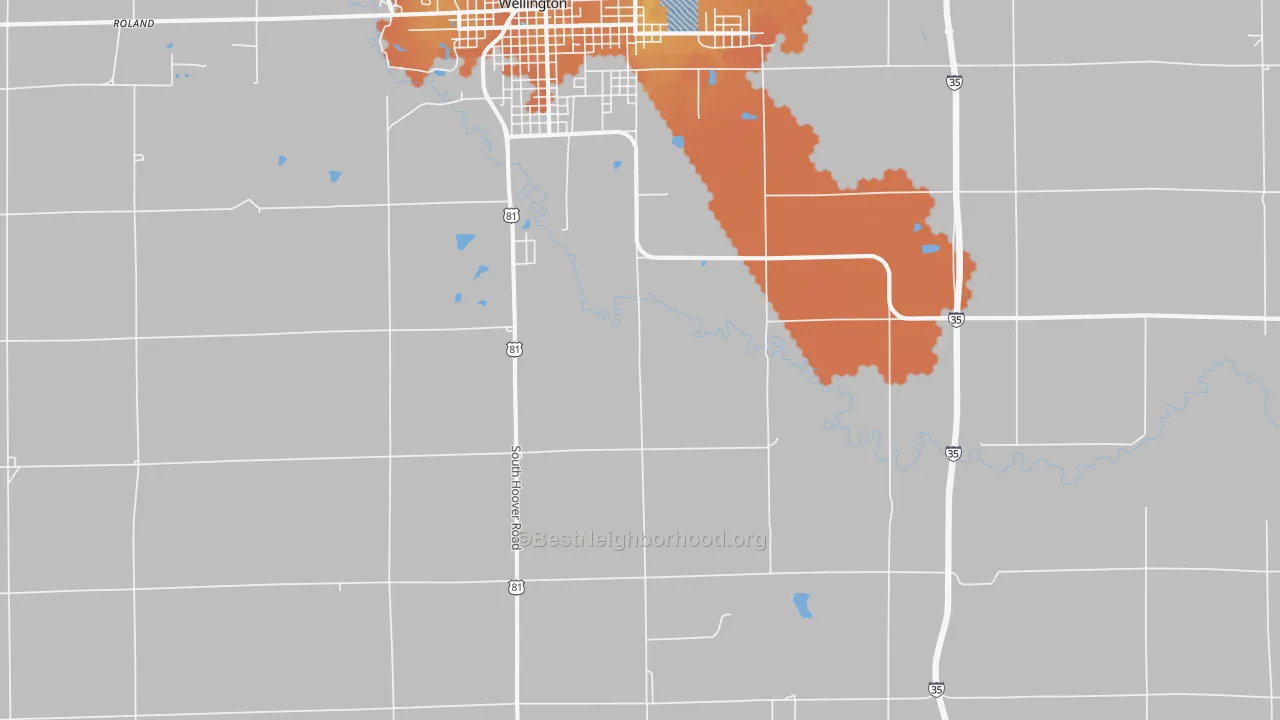 Bike Grade map of Riverdale, KS