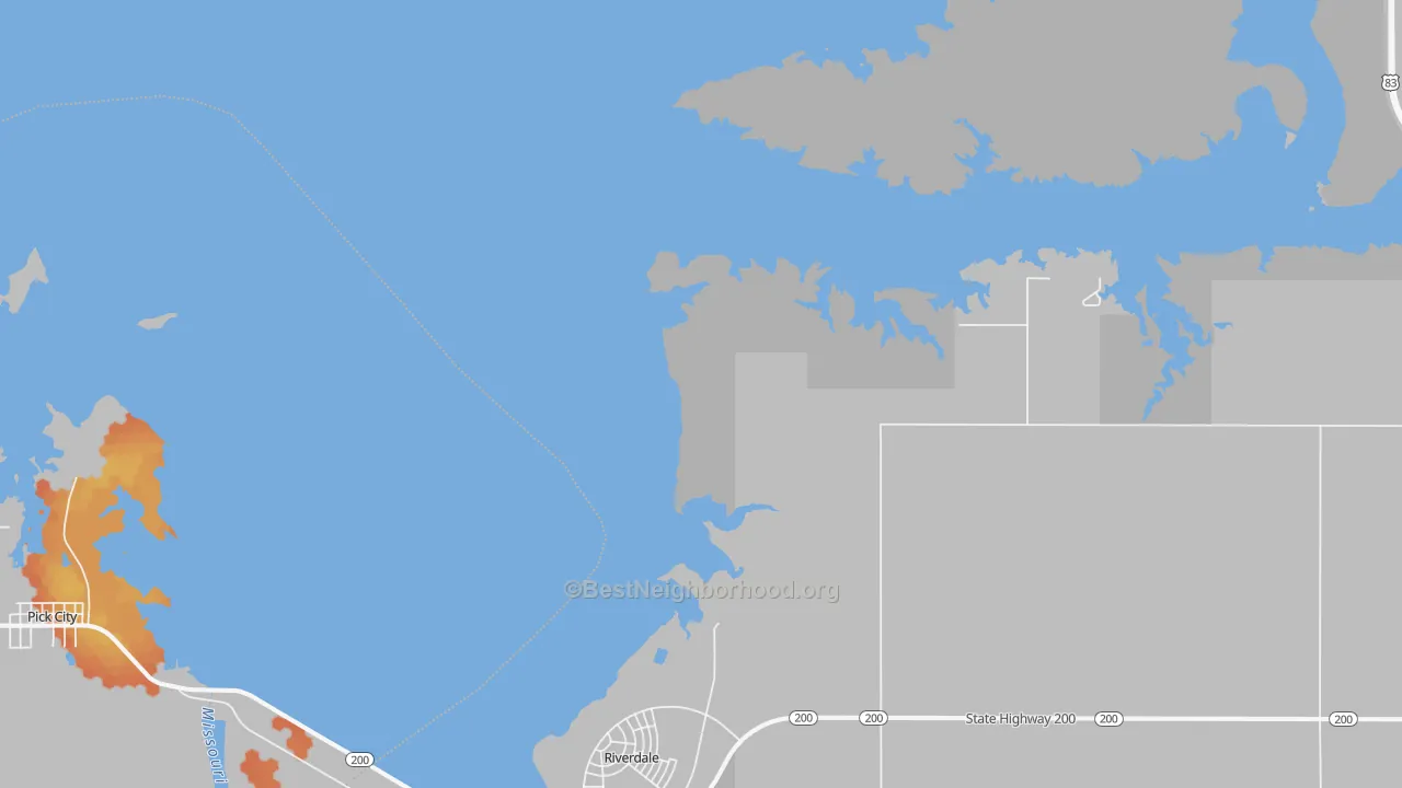 Bike Grade map of Riverdale, ND