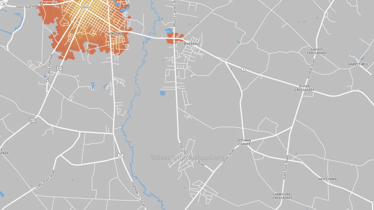 Bike Grade map of Riverdale, SC