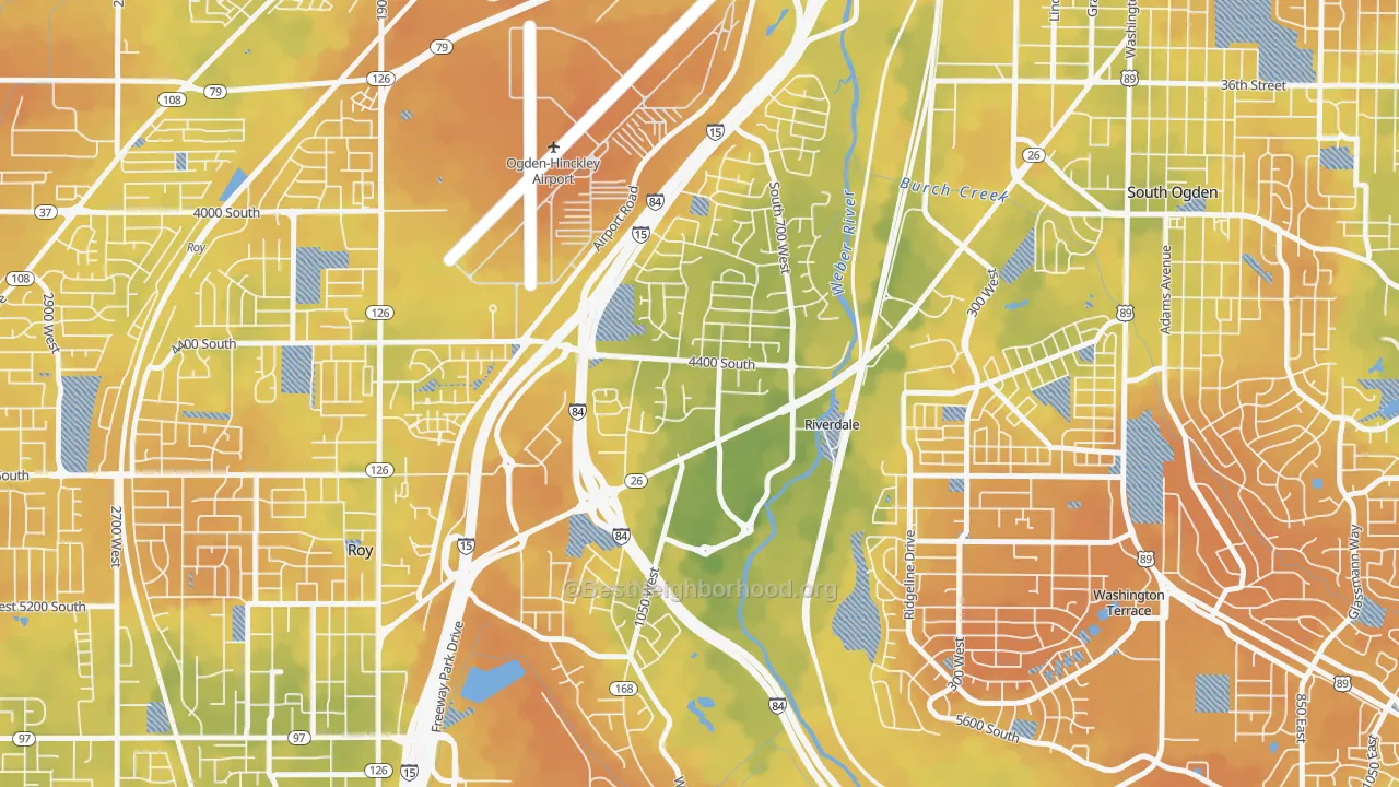 Bike Grade map of Riverdale, UT