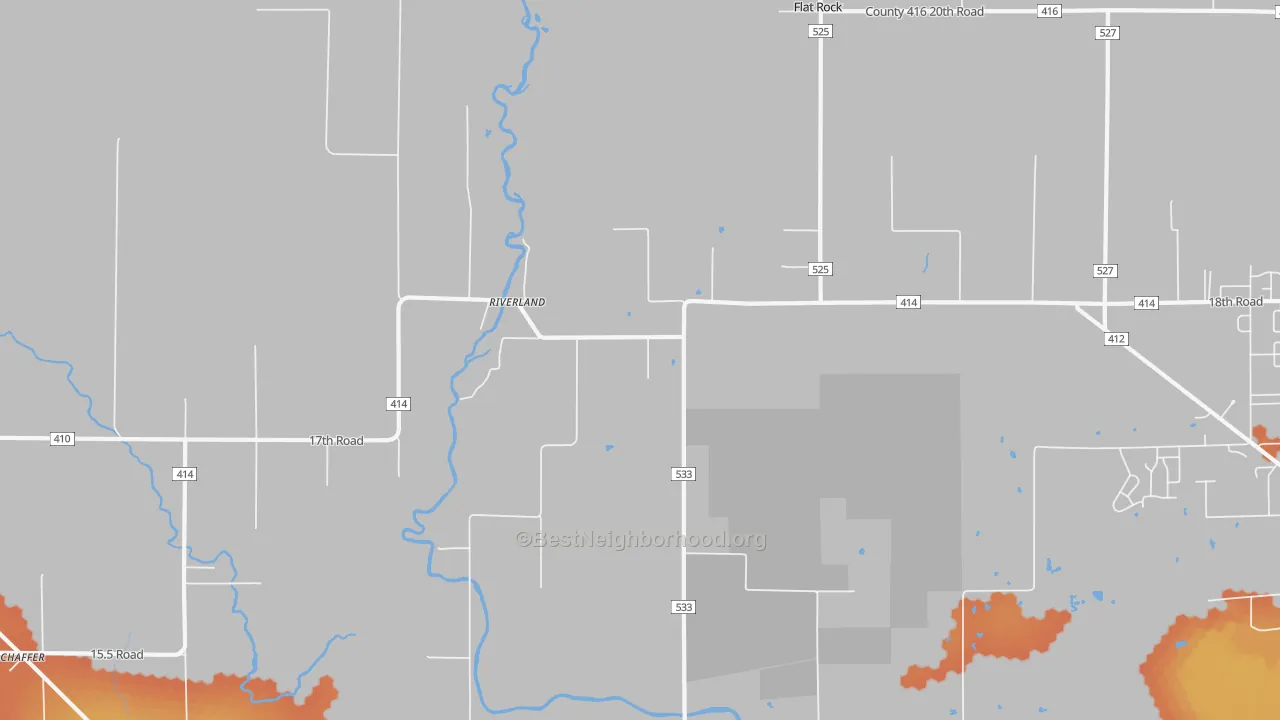 Bike Grade map of Riverland, MI